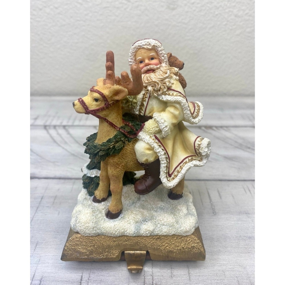 Artisan Flair Santa On A Reindeer Stocking Holder